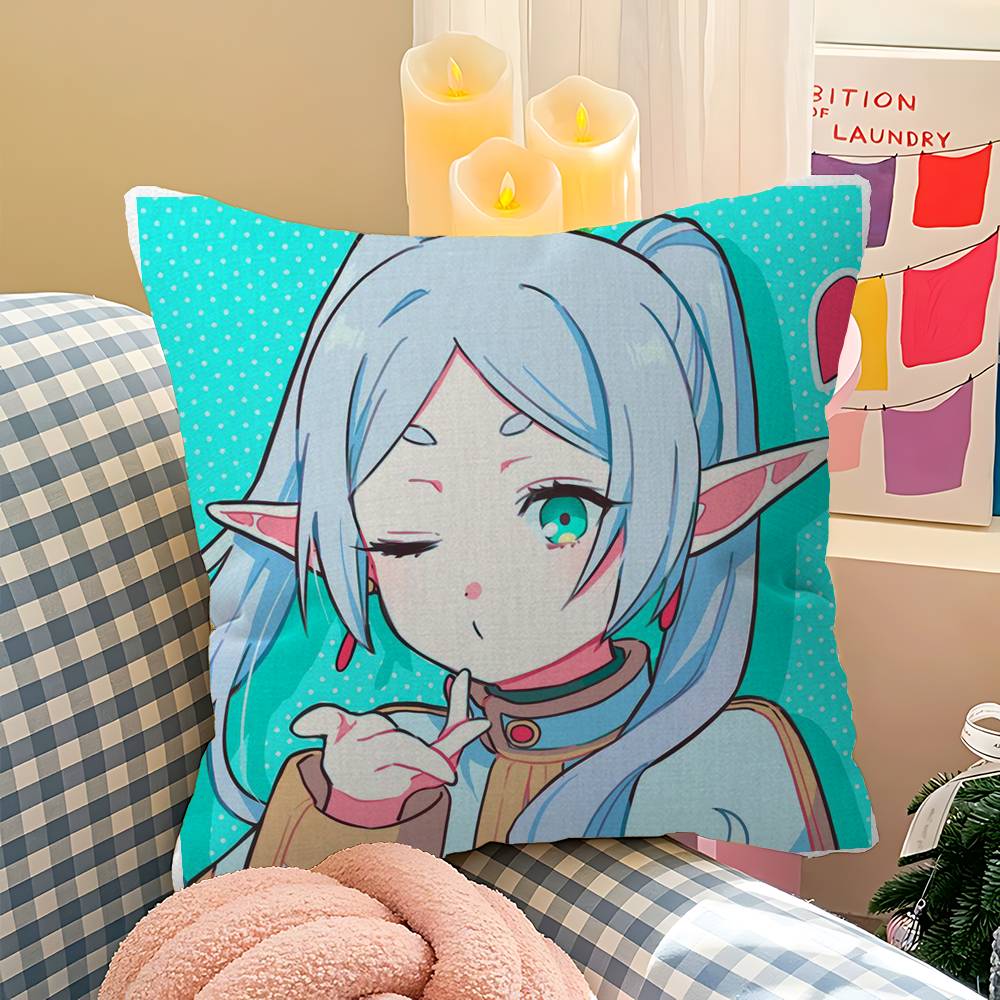 Cute Sousou No Frieren Pillow Cover Sofa Cushion Cover Home Room Decoration Children Gift