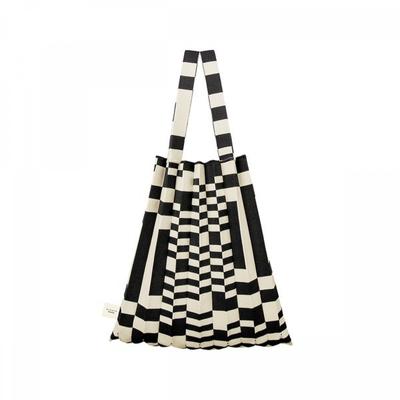 Tote Bag Black Grid