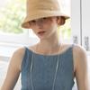 TATIANA NIVE Natural Raffia Cloche Bucket Hat HT8185