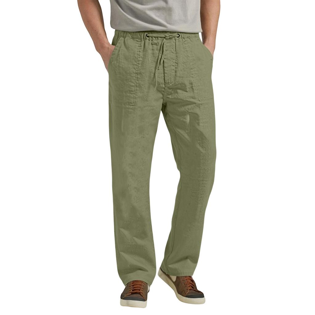 Herren Leinen Casual Hose Baumwolle Vollständig für Frühling und Herbst Tägliche Kleidung