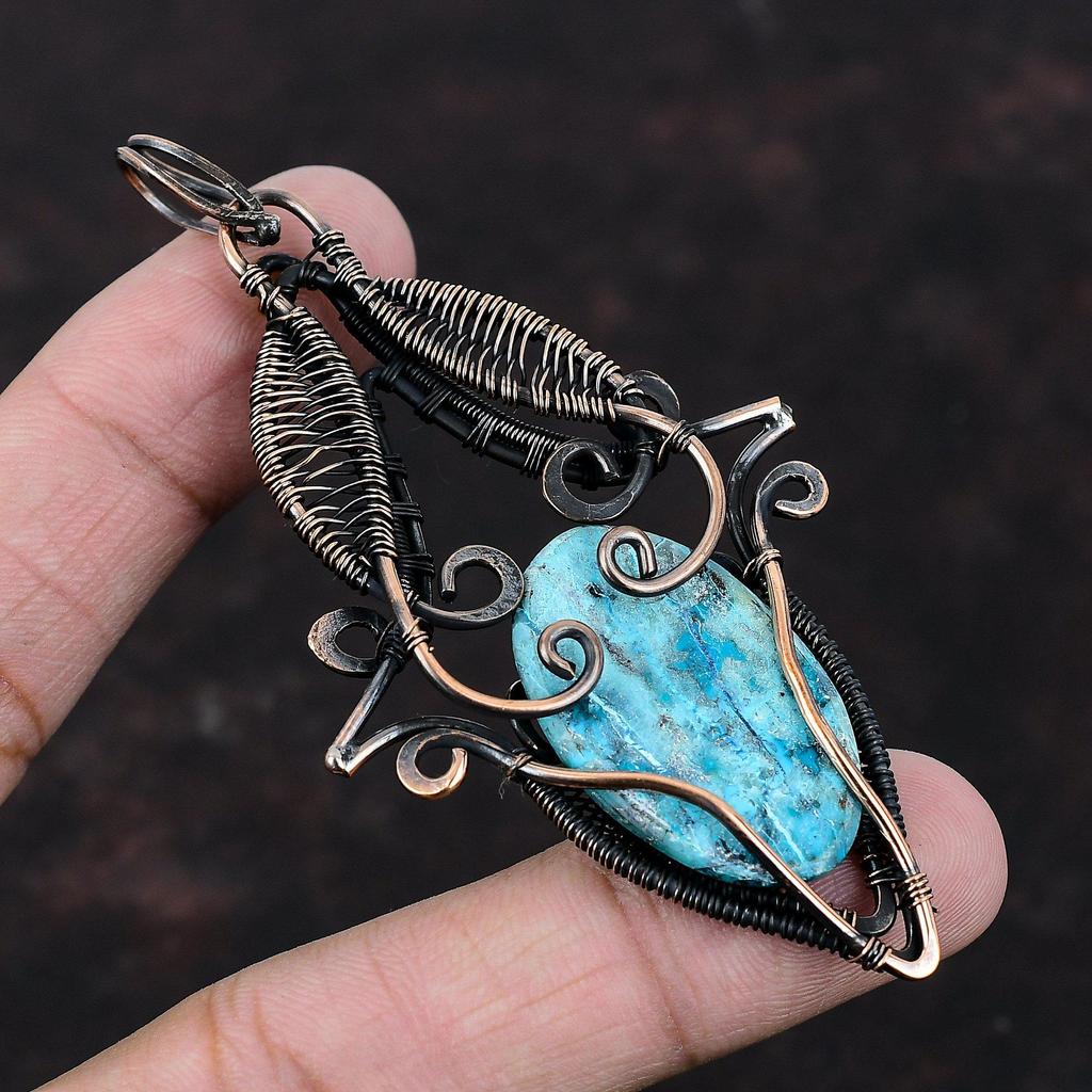 Shattuckit Kupfer Anhänger Kupferdraht gewickelter Schmuck Handgefertigter Edelsteinanhänger Kupferdraht gewickelter Anhänger Brandneuer Anhänger Geschenk für Mutter