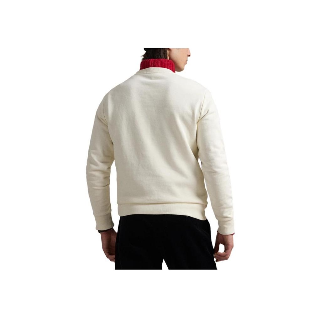 Polo Ralph Lauren Spring Summer New Year Collection Solid Color Bear Pattern Printed Crew Neck Long Sleeve Sweatshirt MNPOKNI16824134-NATURAL