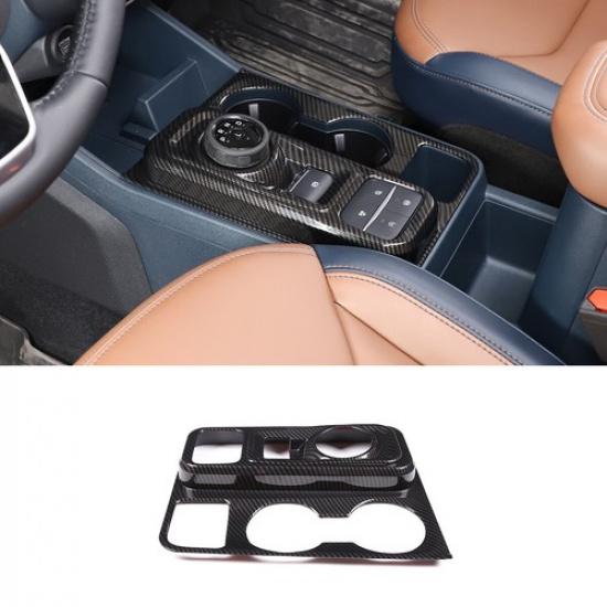 Center Control Gear Panel Cover ABS Carbon Decorate Trim For Ford Maverick +