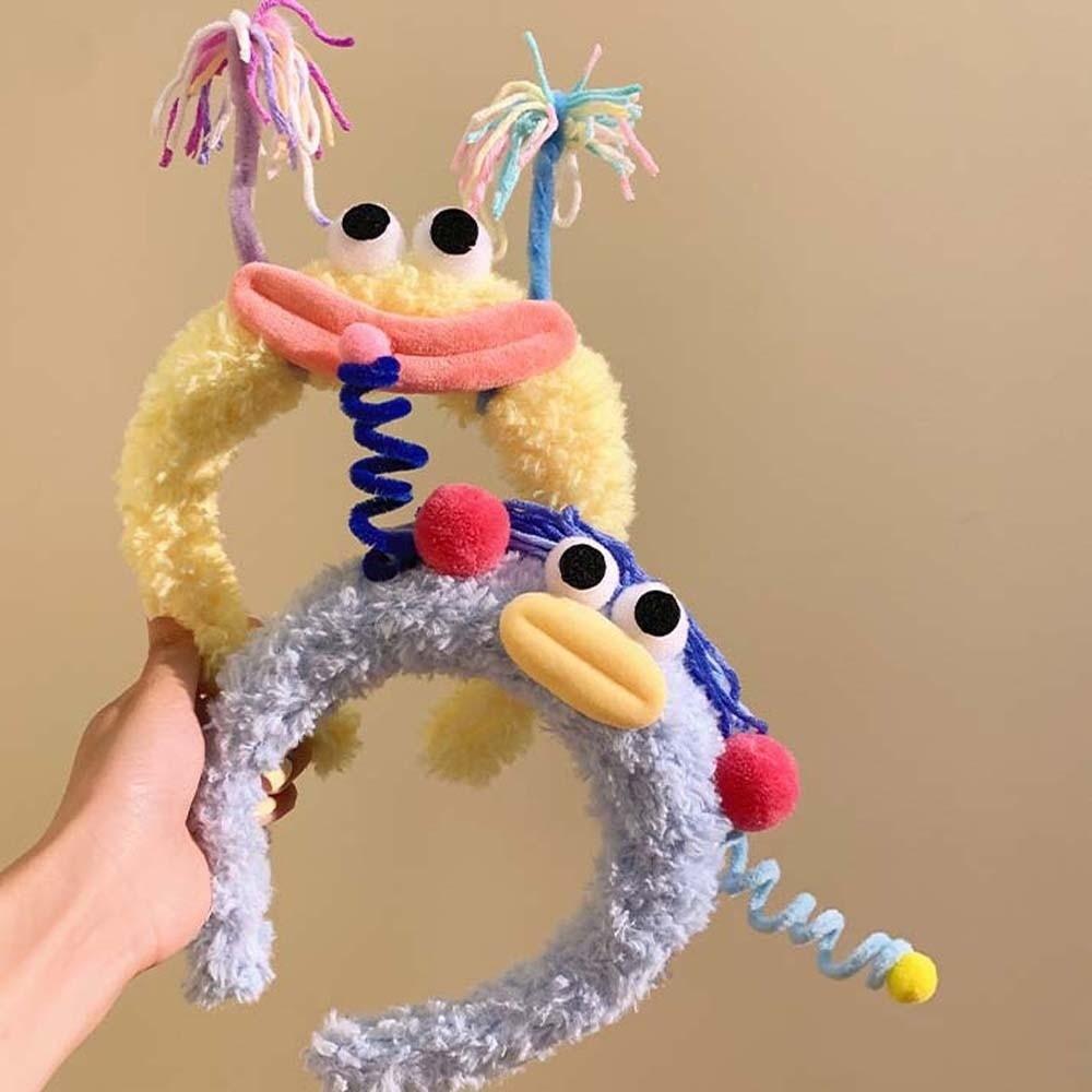 Hair Accessories Big Eyes Plush Headband Colorful and Vibrant Wacky Adorable Hair Hoop Funny Headwear Girls Cartoon Hairband