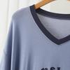 Plus Size Casual V-Neck Letter Print Modal Nightgown - Summer Loose-Fit Short Sleeve Dress