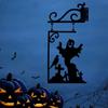 Klassisches Hexen-Silhouette Metall Gartenschild – Langlebiges Und Exquisites Handwerk Garten Eckschild