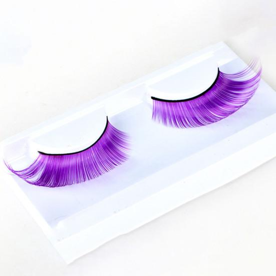 1 Pair 3D Colored Lashes Soft Fluffy Artificial Fiber Lashes 9mm Eyelashes Extension Halloween Christmas Cosplay Makeup Fake Eyelashes