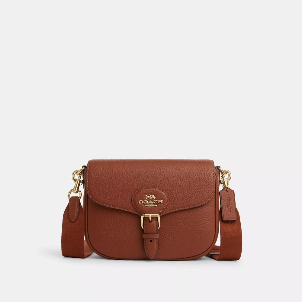 

Седельная сумка Coach Amelia золотистого красного дерева
