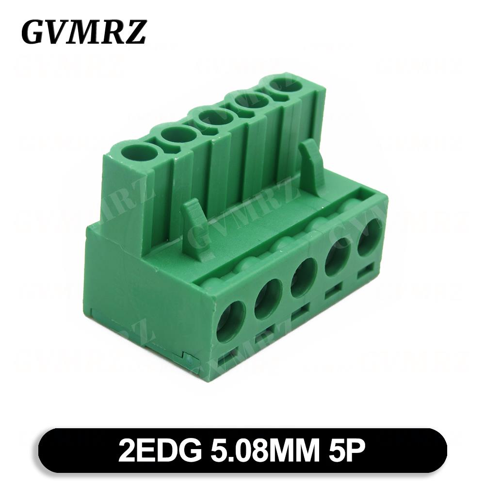 5PCS KF2EDG 2EDGK 5.08mm Terminal Block Female 5.08 PLUG-IN PCB Connector 2EDG PCB 2P 3P 4P 5P 6P 7P 8P 9P 10P 12P