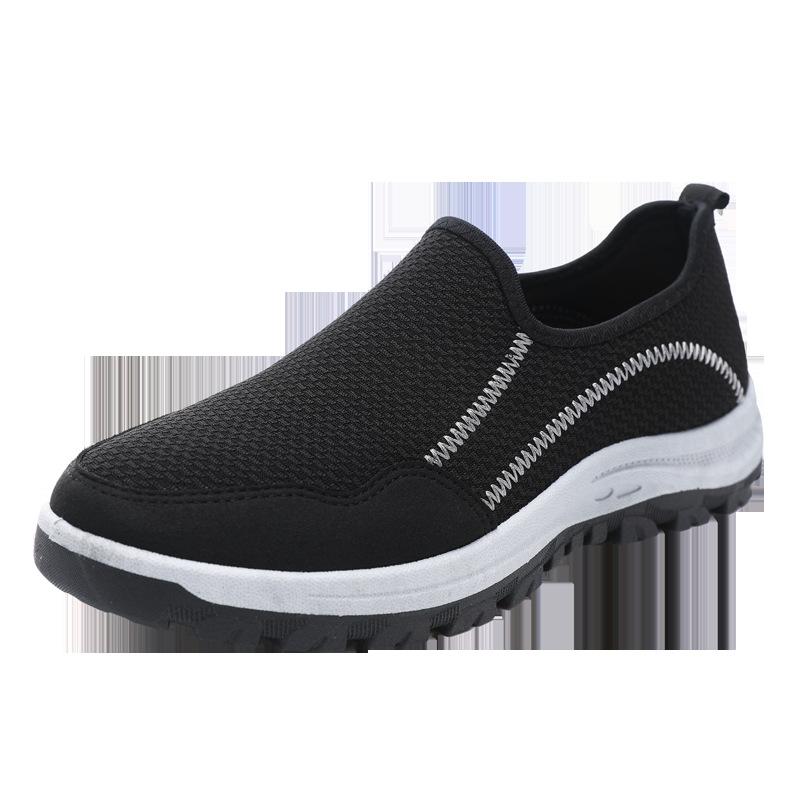 Spring and summer round head mesh sports shoes flying weaving fashion trend sports and leisure shoes