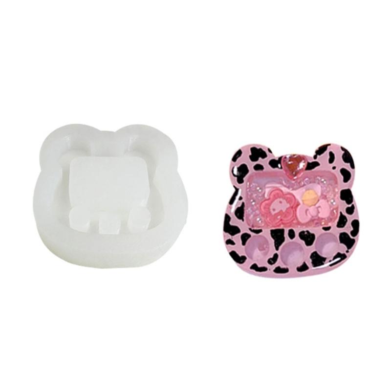 Silicone Mold Resin Shaker Filler Quicksand Mould Bear/Love Heart Shaped Epoxy Resin Molds for DIY Crafts Casting Tools