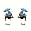 Blue Bird Umbrella Acrylic Garden Stake for Outdoor Decors Flower Bed Accent