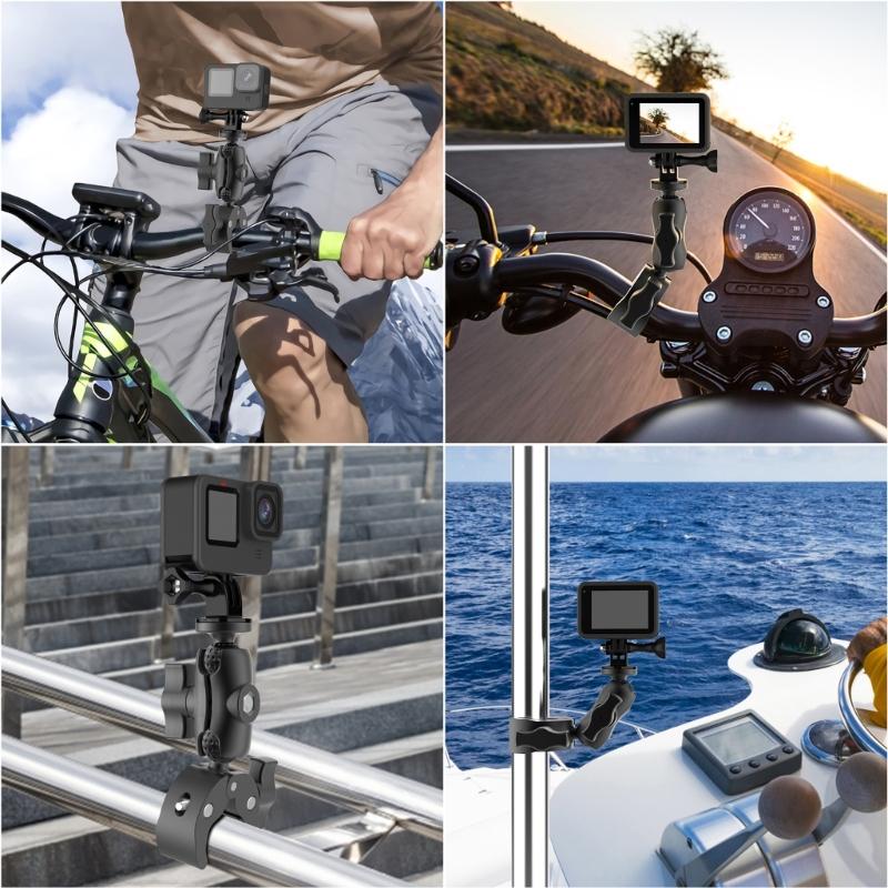 Secure Mount Bracket for Action Cameras Clamp Mount Enhances Filming Experience Easy to Use Recording Solution