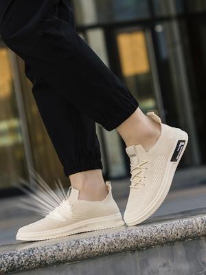 Autumn Breathable Casual Men's Shoes New Korean Version Shoes Soft-soled Fly-woven Lightweight Breathable Mesh Casual Sports Versatile Shoes