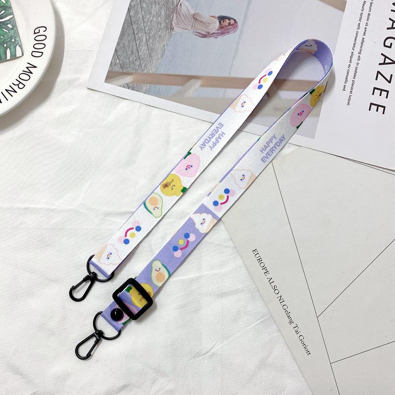 Oblique Span Mobile Phone Lanyard Adjustable Cartoon Silicone Change Bag Lanyard Card Sleeve Record Label Lanyard Lanyard