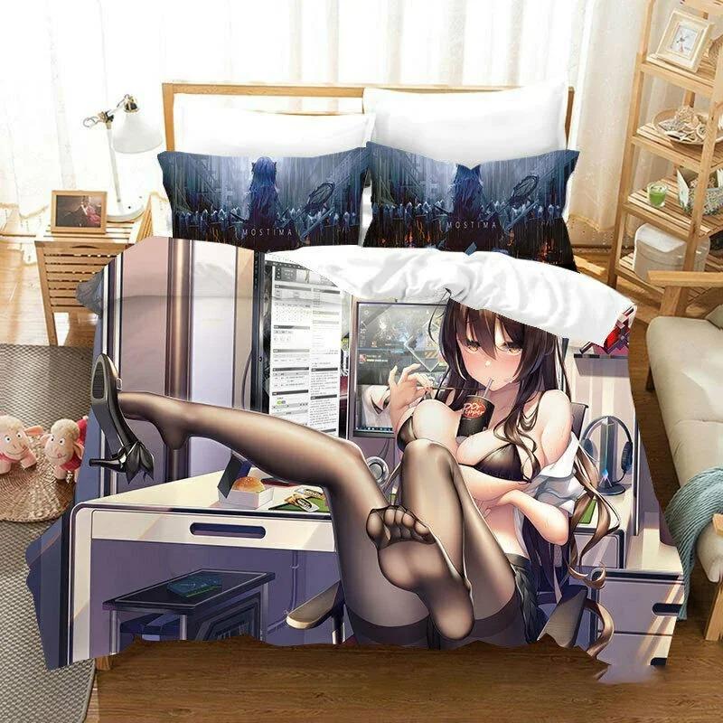 Comforter Anime Game Arknights Bedding Set 3D Printed Suitable For Bedroom Kids Home Textile