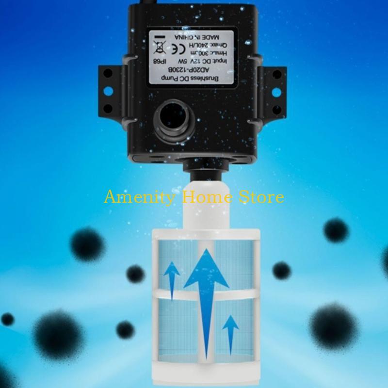 F26C DC12V Small Submersibles Water 240L/H Aquarium Fish Tanks Low Noise