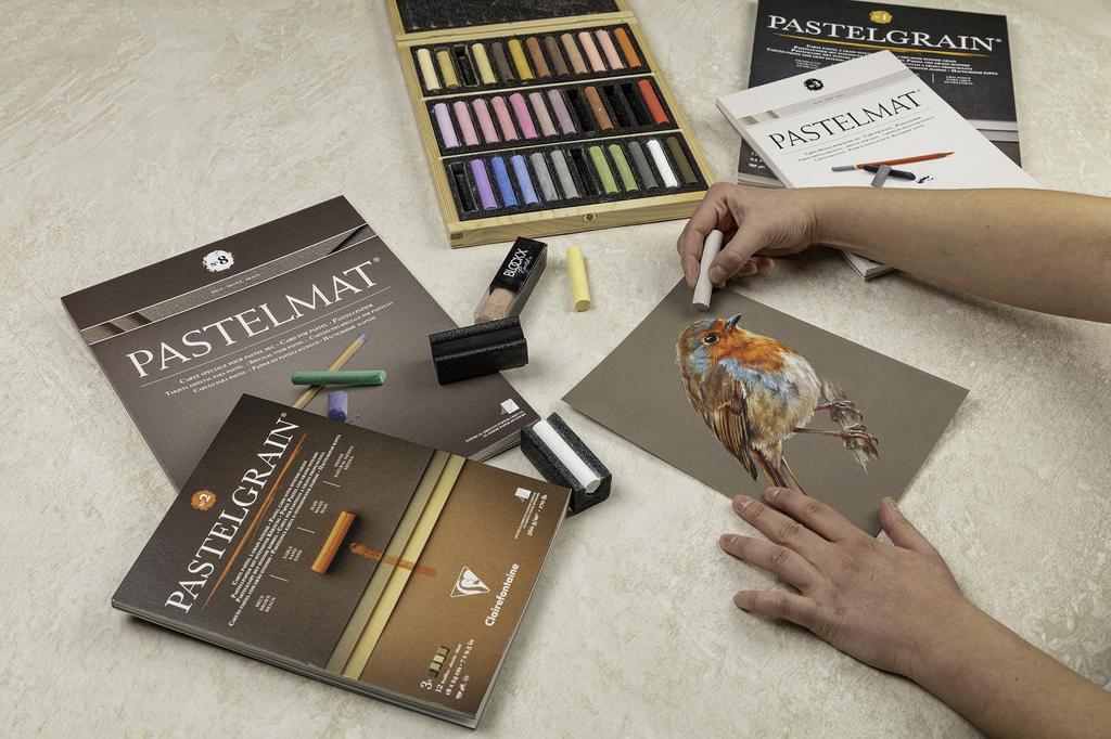 Clairefontaine Pastel Mat 2 12 Pastel Neutral Suitable for Pencils and Colored Clairefontaine Cf96008 No. Block, 30x40cm, Sheets, 360g/m², Paper,