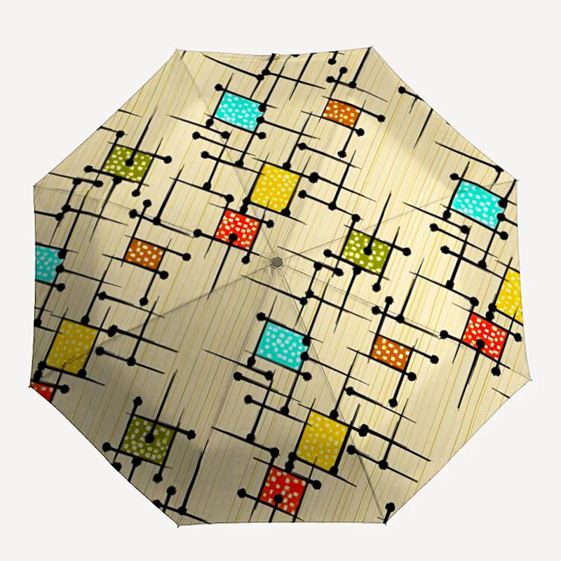 1pc Abstract Pattern Automatic Open/close Folding Umbrella, Compact Portable Travel Umbrella, Durable Construction yy251230156