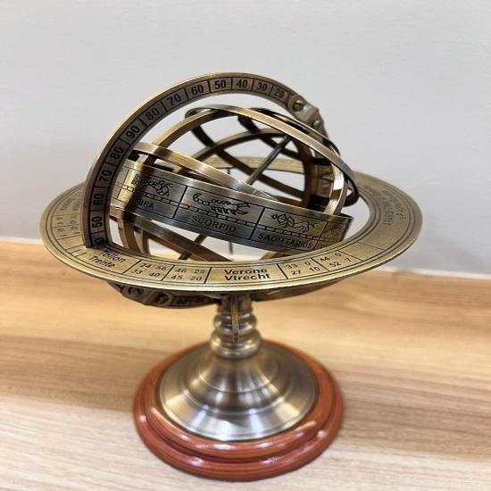 Handgefertigte Messing-Armillarsphäre Globus Schreibtischdekoration Astronomie Wissenschaftlich