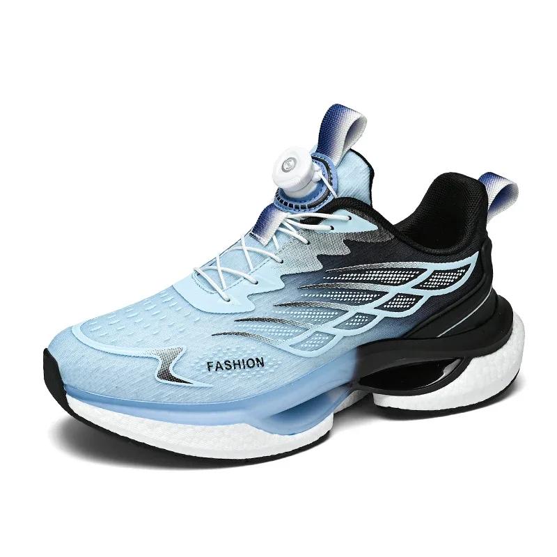 Hot Selling Men's Casual Shoes Shockproof Comfortable Real Explosion Breathable Technology Rotating Button Trend Sports Shoes