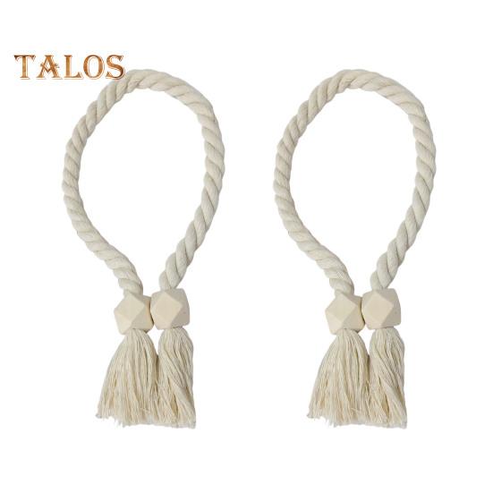 

2 шт. Магнитные деревянные шарообразные подхваты для штор из натурального хлопка, плетеные вручную веревки, бохо, домашний декор, держатели для штор 2pcs Hexagon бежевый