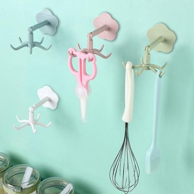 1/2/3 STÜCKE Aufbewahrungshaken Wandbehang Stanzfrei 360 ° drehbare Universalhaken Platzsparend Küchenorganizer Aufhänger für kleine Gegenstände