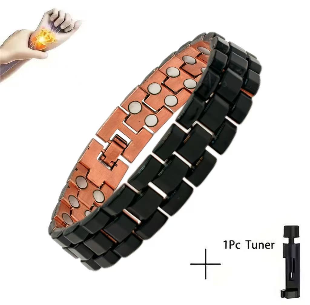 

Classic Geometric, Wide, Solid Copper Magnetic Jewelry for Pain Relief, Suitable for Both Men and Women, Cuff Bracelet Arthritis 21cm