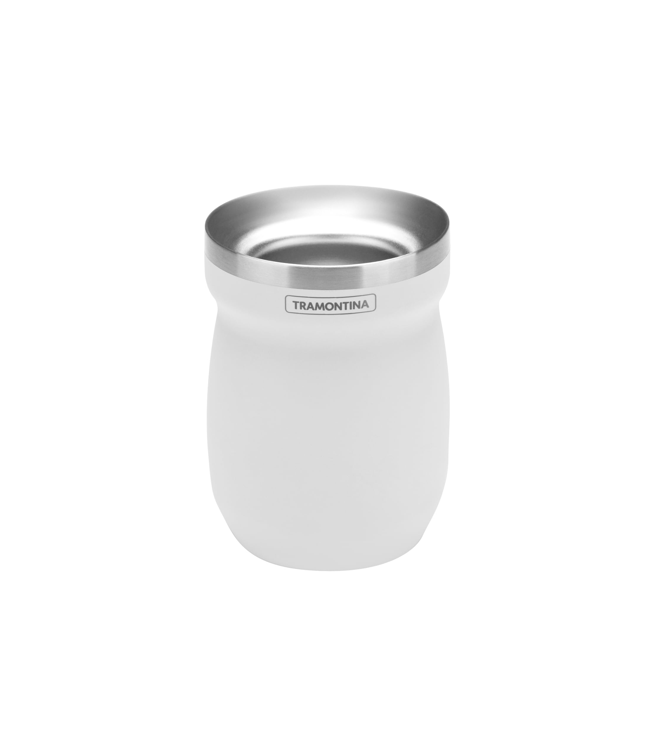 

Tramontina Mate Tea Cup (Ilex) White Stainless Steel, Specialized for Mate Tea, BPA-Free, Double-Walled Design, Stays Cool, Product Code: 61647/210