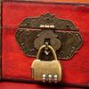 Retro Wooden Rectangular Storage Box Set with Lock - Creative Organizer & Decorative Props