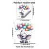 Watercolor Cartoon Elephant with Balloons Toilet Sticker Self-Adhesive Removable for Kids Bathroom Bedroom Decor