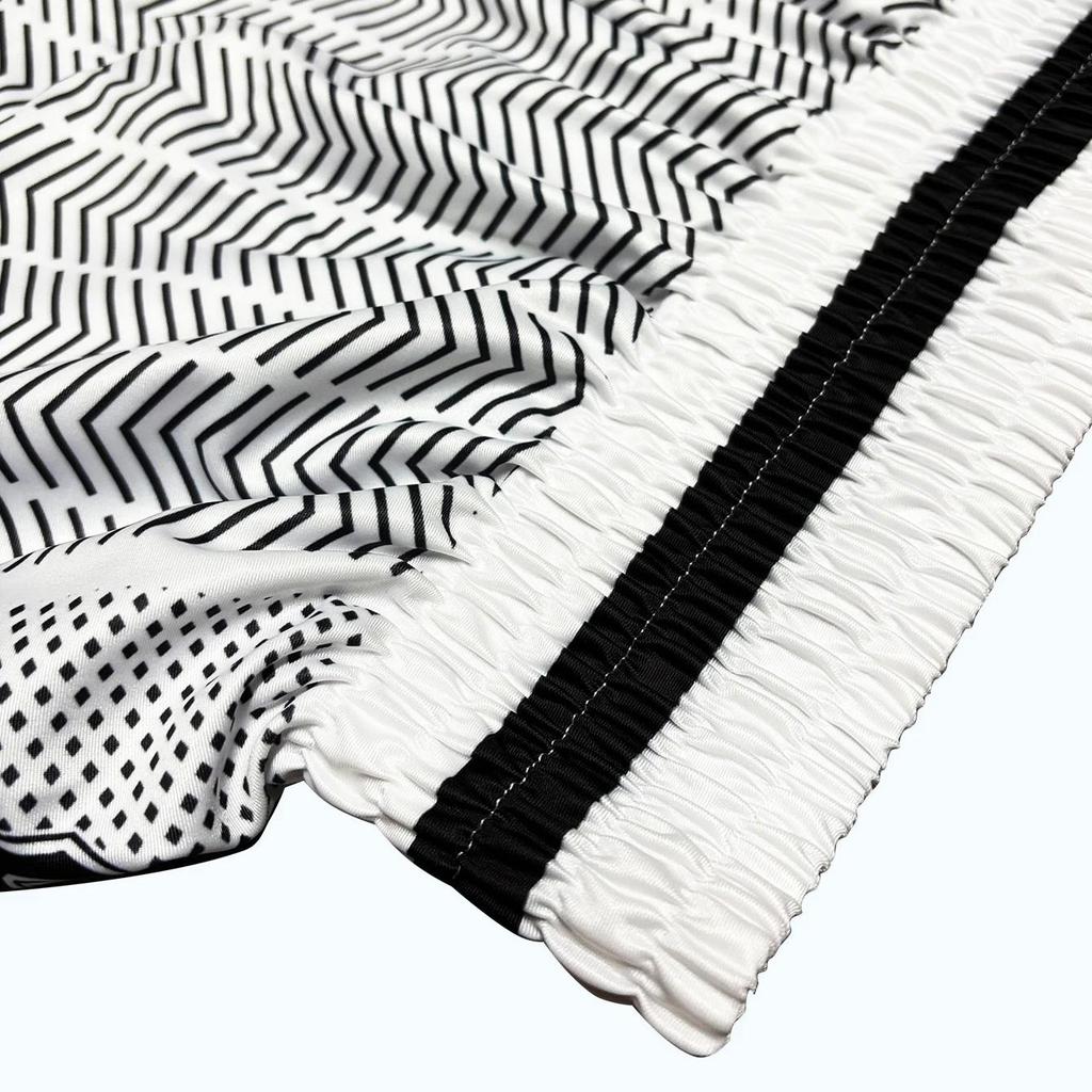 White Dot Muay Thai Kickboxing Boxing MMA UFC Casual Shorts Gym Sport Unisex Men Women Workout Quick Dry Print Elastic High Waist Training