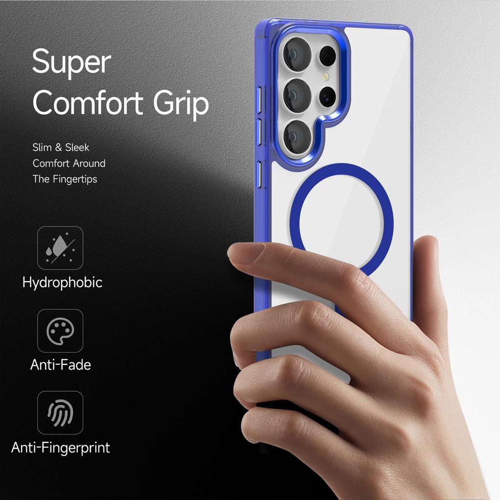 Ice Color Magnetic Attraction Is Suitable for Samsung S25ULTRA Phone Cases. S24 Is Highly Transparent and Does Not Turn Yellow. A56 Is Shockproof