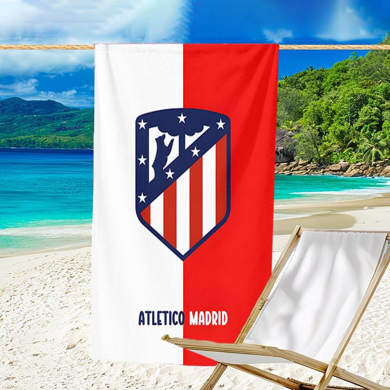 1pc Atletico Madrid Beach Towel, Beach and Seaside Swimming Pool Equipment, Fashion Pattern, Rectangular, Travel Essentials