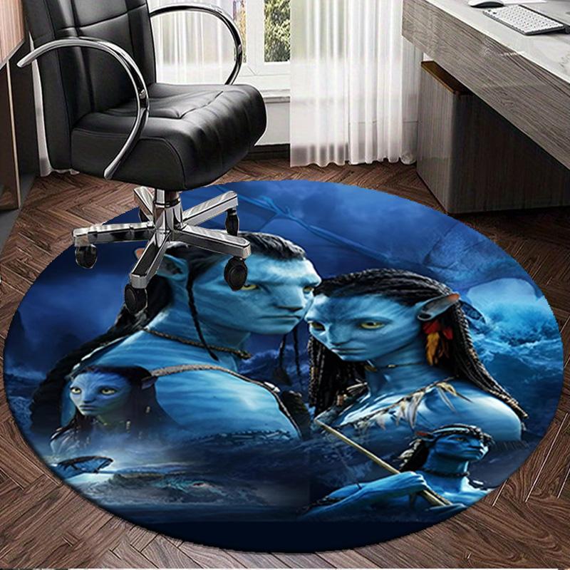 1PC Ava-tar Adventure Round Rug, Non-slip Chair Mat, Home Decor, Circle Carpet Perfect for Office, Bedroom, Living Room,Christmas Gift