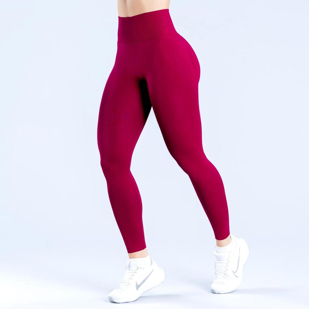 DFYNE YOU Seamless Peach Hip-Lifting Mid-Low Waist Yoga Cropped Pants