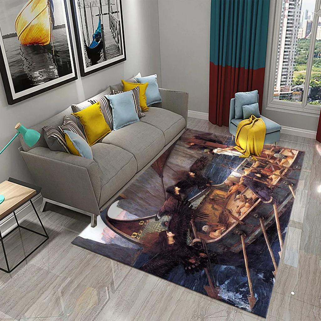 3D Ancient Greek Mythology Carpet for Non-slip Doormat Kitchen Bathroom Mat Living Room Floor Carpet Welcome Bedroom Decor Rugs