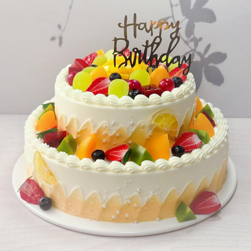 2025 Europäisches zweistöckiges Obstkuchenmodell für Ausstellungszwecke