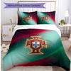 Set Biancheria da Letto Stampata Calcio Portogallo 3 Pezzi Set Copriletto Traspirante Accogliente come Regalo per la Casa Nuova o per le Feste