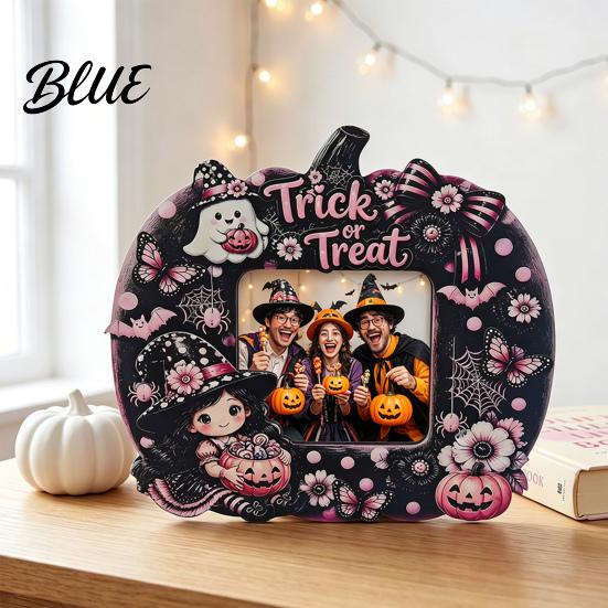 Vintage Pastoral Style Halloween Photo Frame Wooden Desktop Picture Holder for Spooky Party Decoration Bed And Breakfast Decor Festive Home