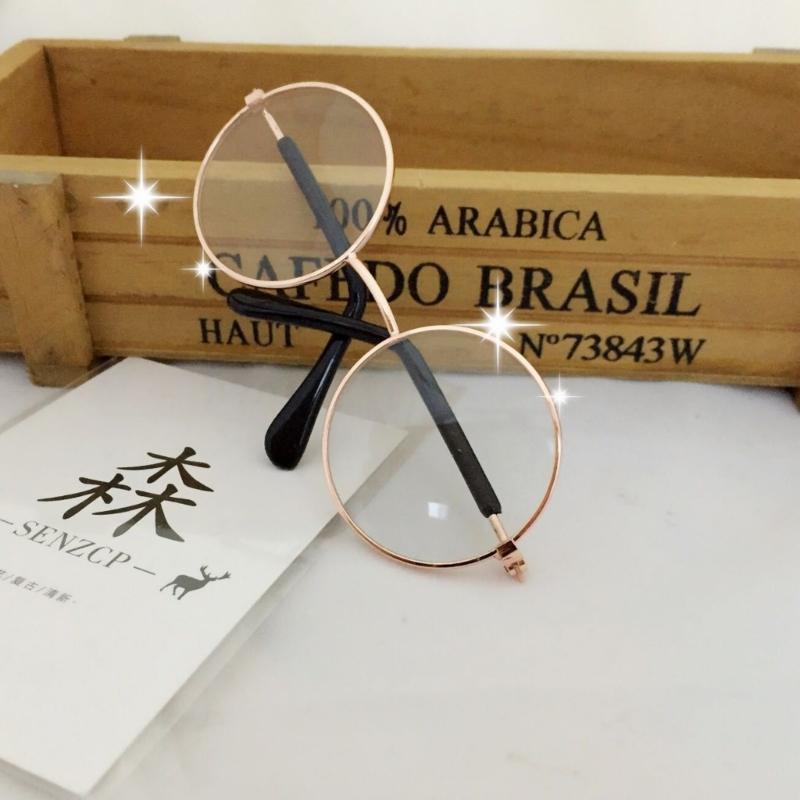 Cat Eye-wear Photos Props Accessories Cosplay Glasses Clear Lens Round Funny Clear Lens Round Glass Gift for Pet Puppy