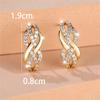 Luxury Female White Stone Stud Earrings Gold Color Zircon Evening Wedding Jewelry For Women