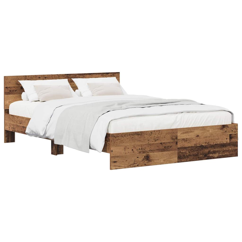 Bed Frame with Headboard Reclaimed Wood 120 x 200 cm Engineered Wood