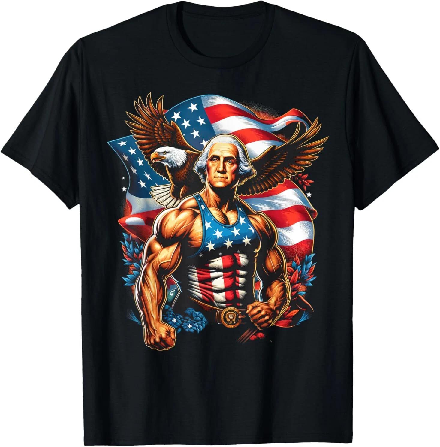 4th of July Patriotic Funny George Washington July 4th USA T-Shirt 2XL