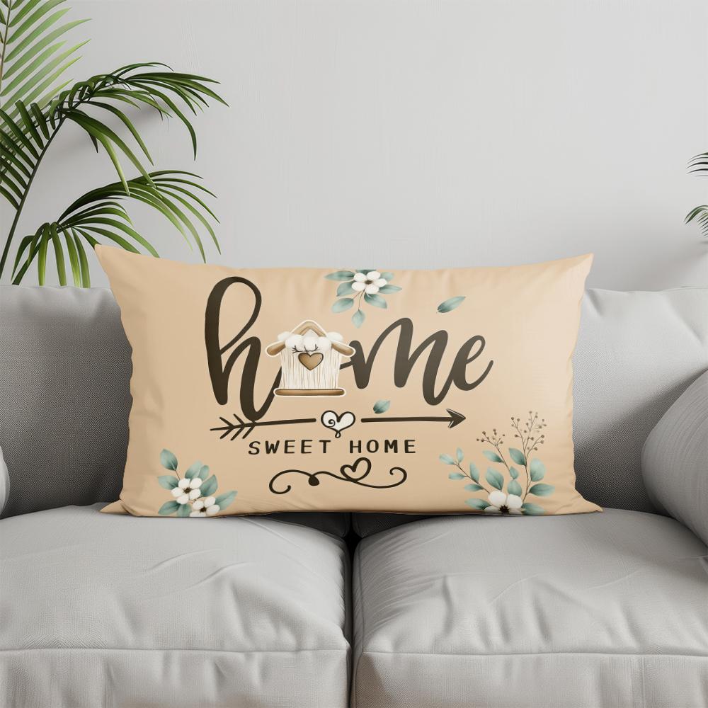 Heimdeko mischt sich Unser Zuhause Florale Kissenhülle Geeignet für Sofa Schlafzimmer Auto Kissenbezug Kissen Rechteckiges Rückenkissen