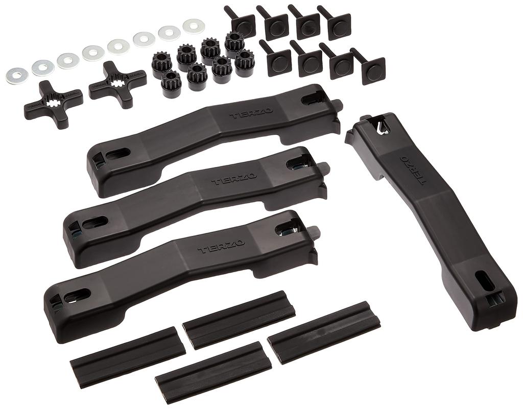 Terzo Roof Box Option Set of Black for Mounting on Wide Bars for OEM EA200 (by PIAA) 4, Multi-Clamps Carriers,