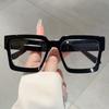 Vintage Square Glasses Women Fashion Oversized Blue Light Blocking Optical Frames Trendy Patchwork Rim Design Eyeglasses
