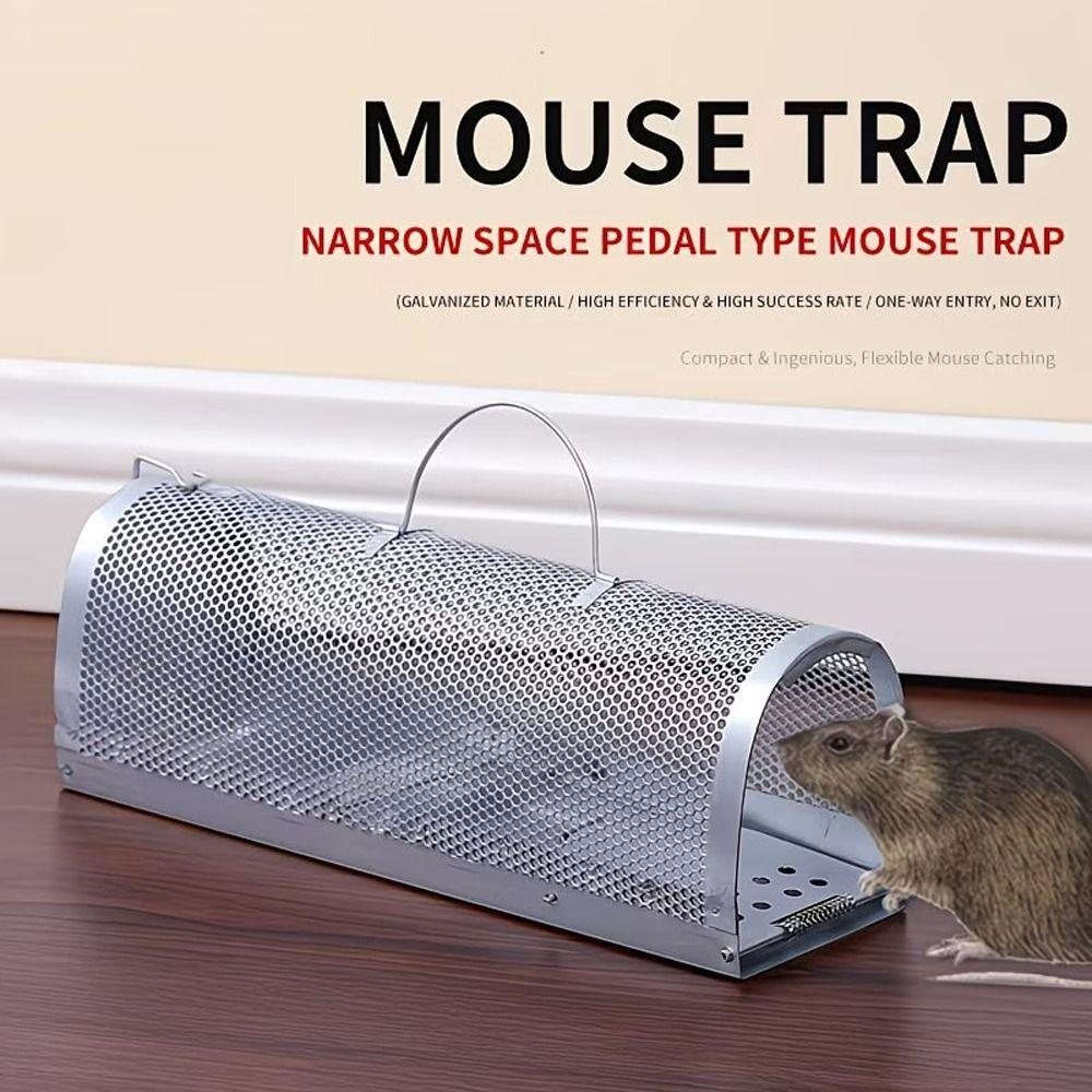 Galvanized Rat Trap Cage High Sensitivity Mice Rodent Catcher Non-toxic Live Mousetrap Garden