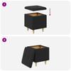 Storage Ottoman Black 40 x 40 x 45 cm Faux Leather
