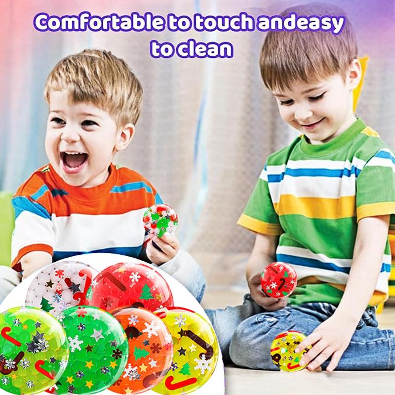 20/5pcs 3.3cm Christmas Squeeze Balls Kids Adult Anti-Anxiety Soft Sensory Toy New Year Party Gift Birthday Party Pinata Fillers